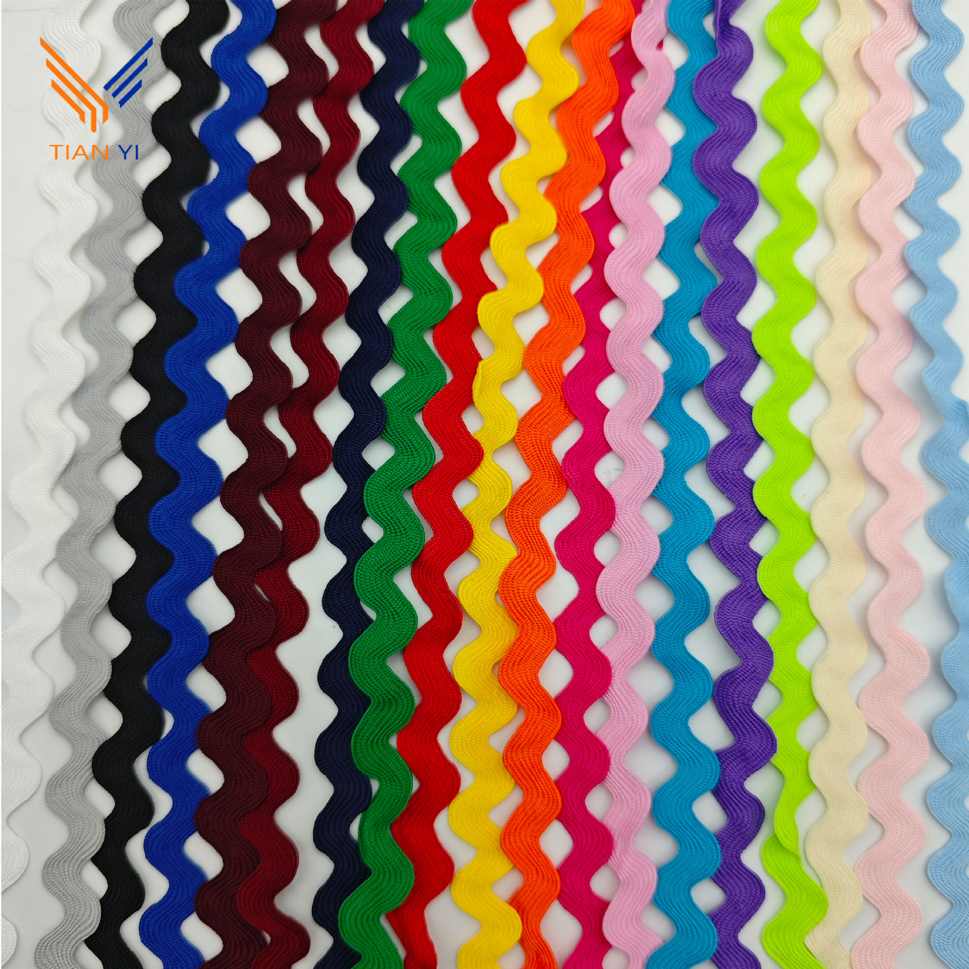 9MM tejido con borde curvo correas onduladas cortina almohada decoración de mochila Lolita Hanfu encaje en forma de S accesorios