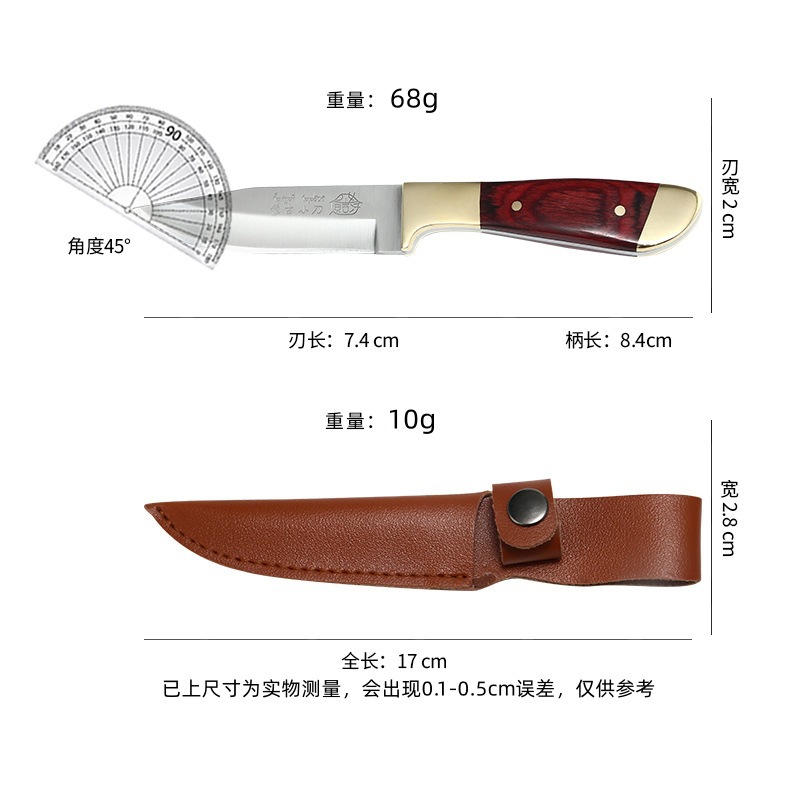 Venta caliente de la fábrica en stock Venta Directa mango mongol cuchillo de carne corte al aire libre carne de res y cordero de acero inoxidable cuchillo multifuncional