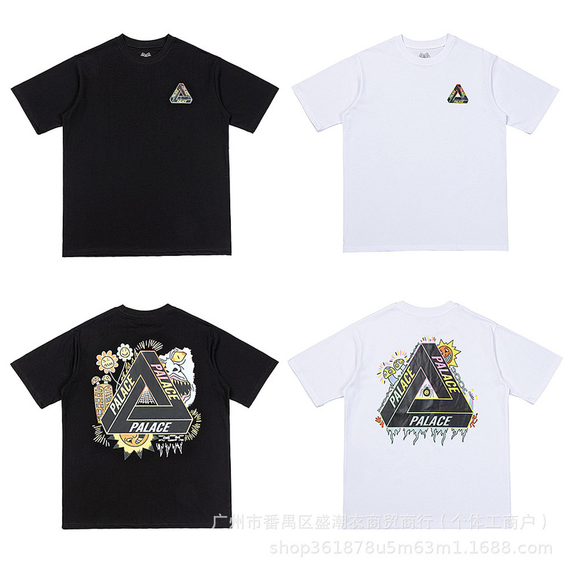欧米の潮牌palace三角形双紗プリント高品質男女カジュアル半袖tシャツ|undefined