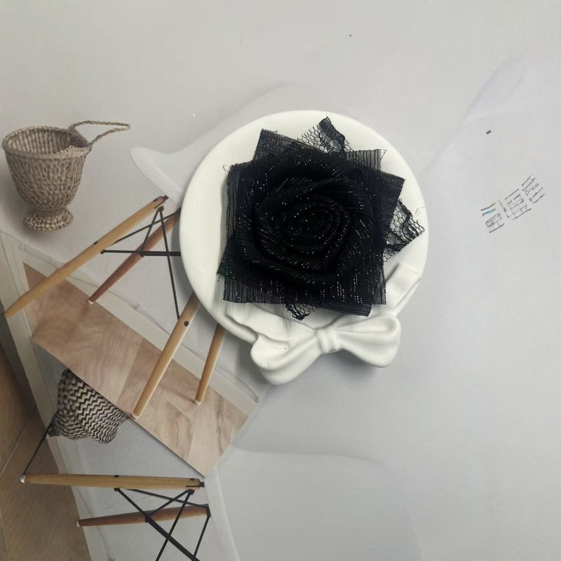 Caro同款烤边布艺花朵9cm立体烧边花朵diy发饰鞋帽胸花饰品配件|undefined