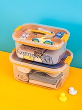 手提游泳箱儿童收纳盒便携透明塑料泳衣装备干湿分离玩具整理箱子