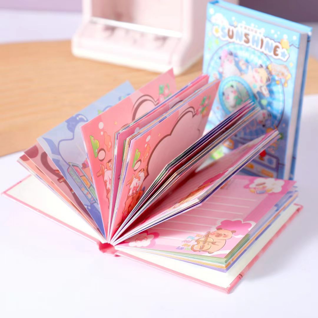 Transferencia creativa de páginas de color de bolsillo cuaderno de notas de alto valor de la cara regalo de los estudiantes primarios recompensas mini cuaderno