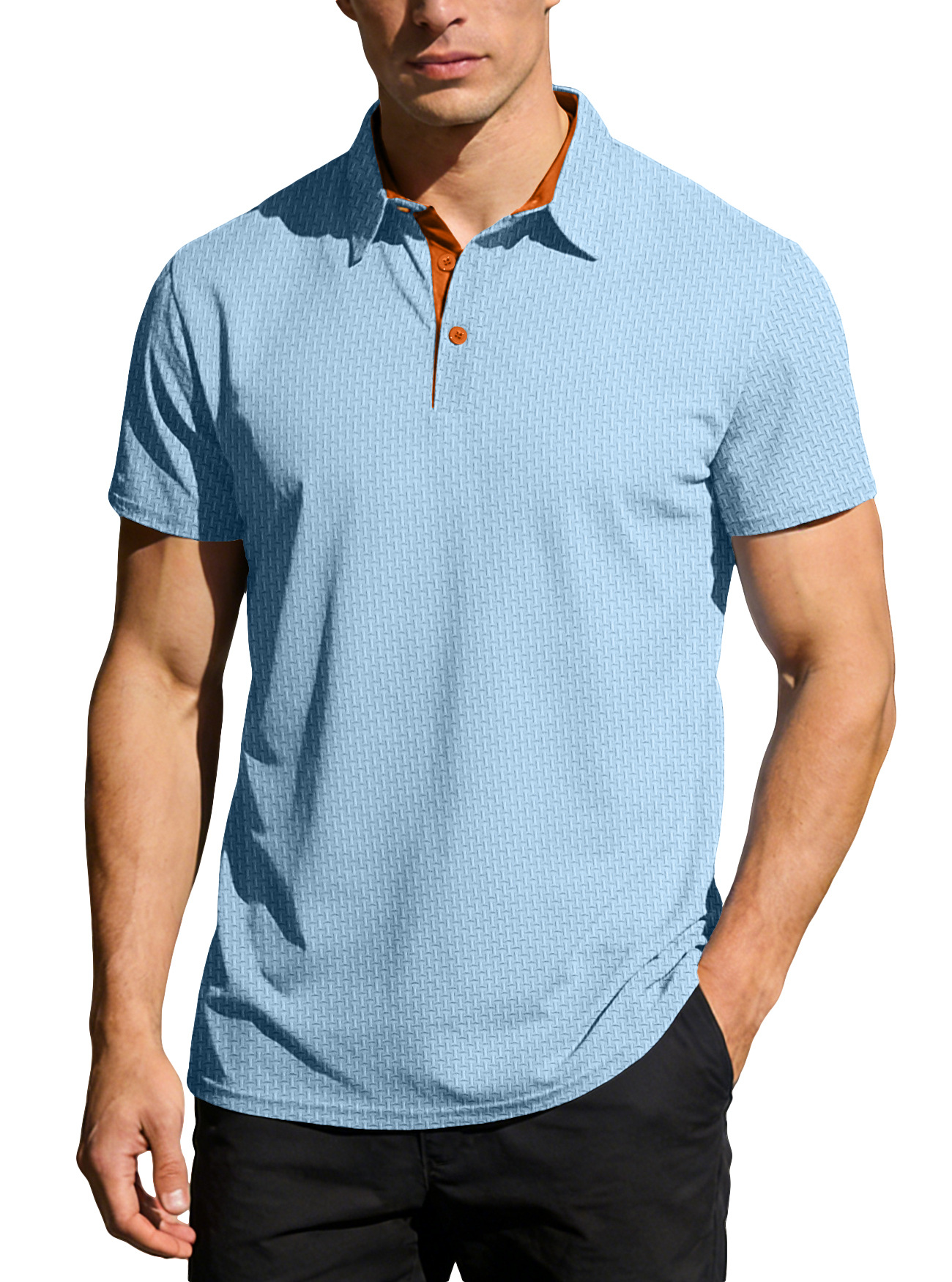 Ropa de hombre transfronteriza verano nuevo hombre europeo y americano Casual polo camiseta a rayas blusa con collar camiseta de manga corta europea