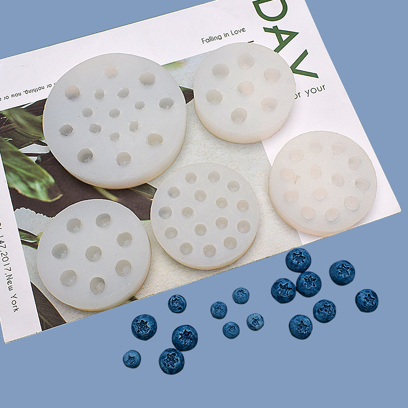 立體藍莓翻糖硅膠摸具 DIY巧克力烘培香薰蛋糕仿真水果裝飾品