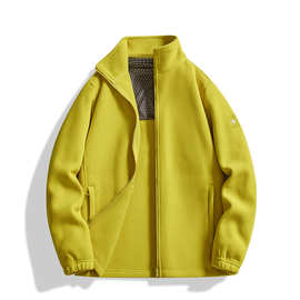 抓绒衣女款秋冬户外冲锋衣内胆保暖双面摇粒绒石墨烯外套立领上衣