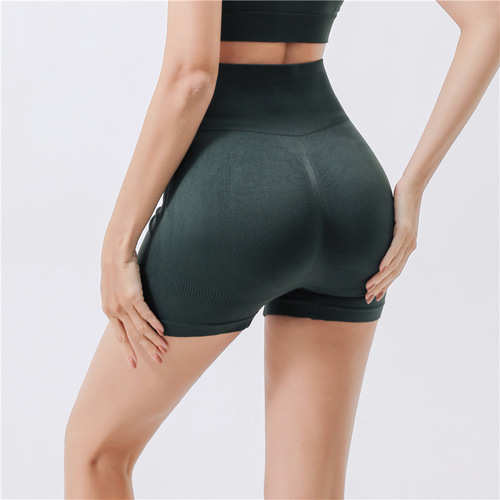 Cross-border tight elastic seamless high-waisted slimming yoga shorts for women, buttock-lifting, abdominal-closing, quick-drying training shorts