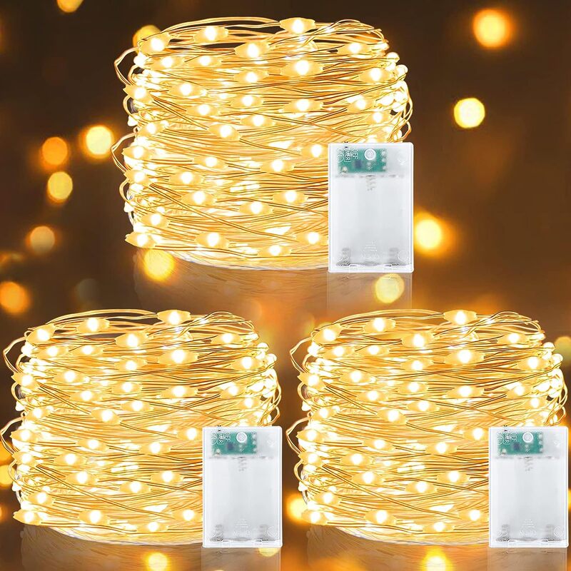 Led Copper Wire String Fairy Lights Battery Operated Garland String Lights Waterproof Cuttable Christmas Light String Home Decor