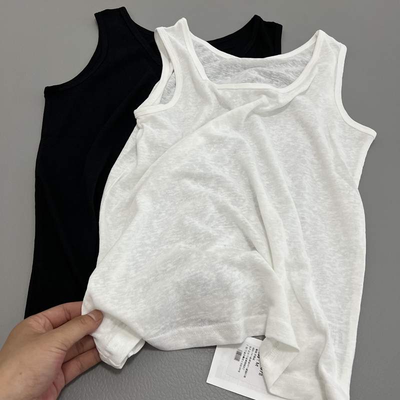 70% Hemp-Feel Cotton Chao Strong Breathable Fabric Summer Recommended Basic Color Vest Sleeveless Top White Round Neck for Women 70% Hemp-Feel Cotton Chao Strong Breathable Fabric Summer Recommended Basic Color Vest Sleeveless Top White Round Neck for Women