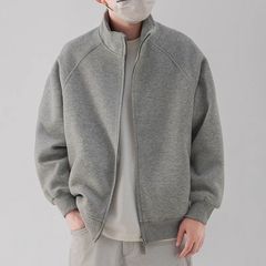 潮牌の基礎の純色の立襟の運動の上着の男女は同じです。