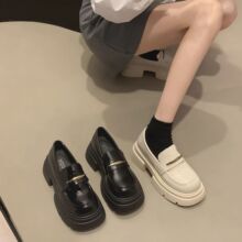 乐福鞋女增高厚底2025年秋季新款复古英伦风小皮鞋黑色百搭单鞋潮