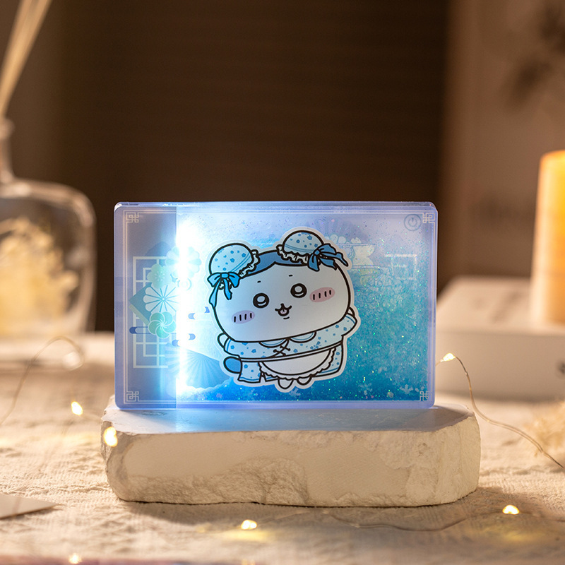 アクリル流砂カードレンガ麻雀 DIY Usachi Xiaoba デスクトップ装飾品ライト流麻冷蔵庫マグネット|undefined