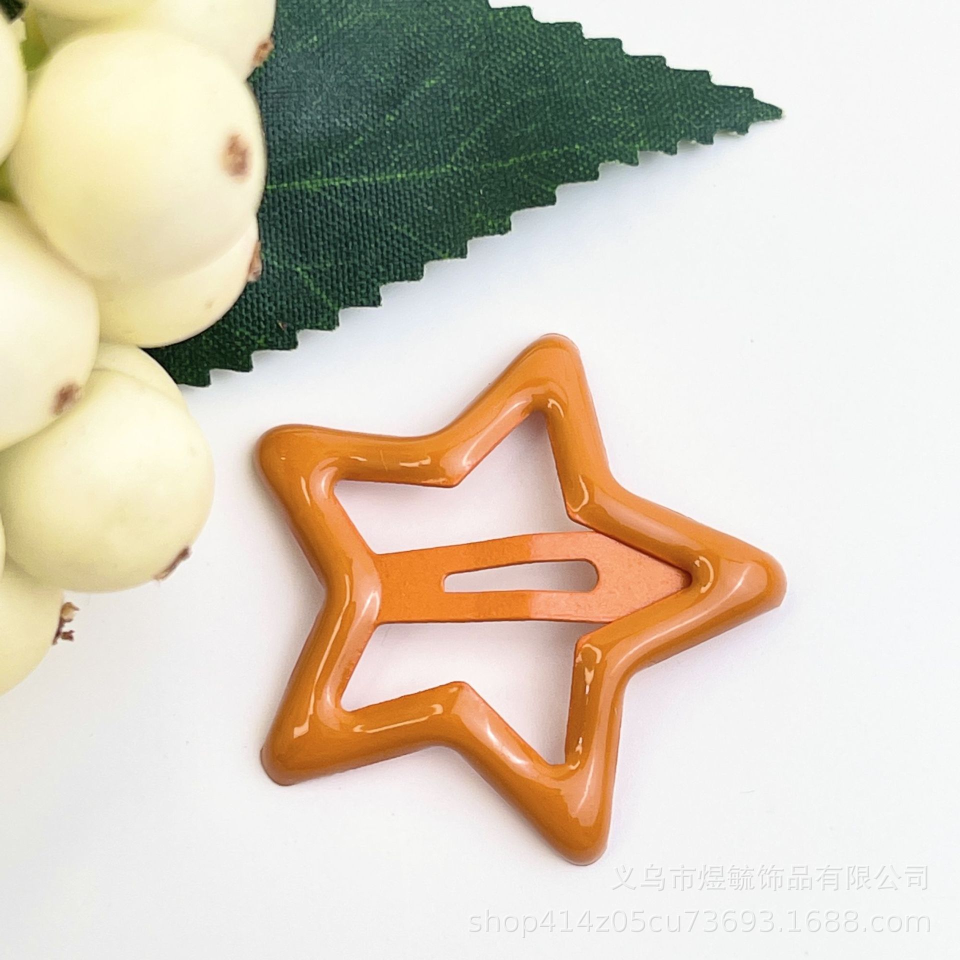 Colorful drip Star clip 3.2cm bright orange