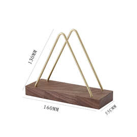 XEI3黑胡桃木桌面三角形立式纸巾架民宿酒店咖啡店餐巾盒实木收纳
