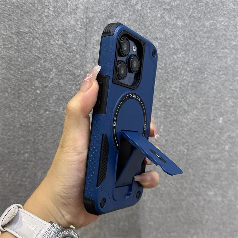 Apple 17 携帯電話ケース iPhone16promax 磁気不可視ブラケットハイエンドシンプルな保護カバー新しい|undefined