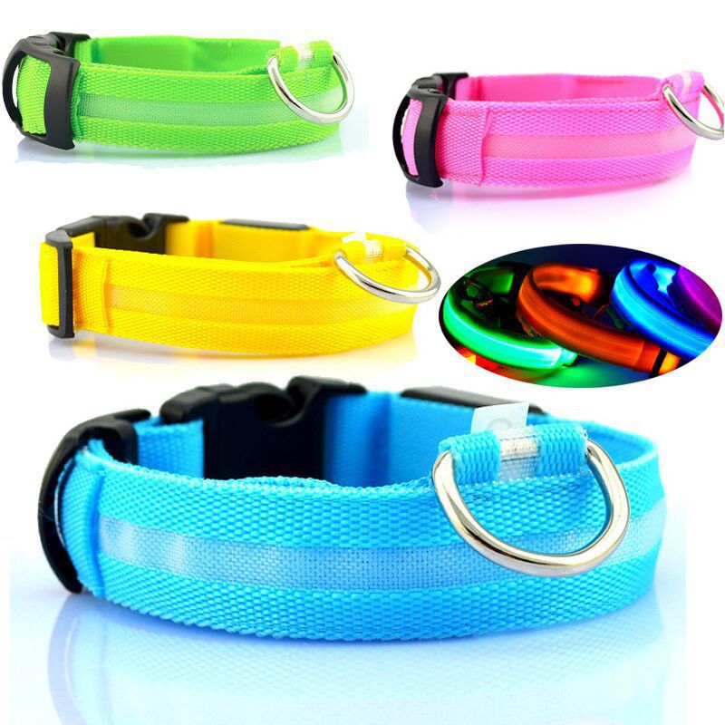 Suministros para mascotas Collar luminoso LED para mascotas con collar de malla de alambre para perros grandes y medianos, luminosos, brillantes y ligeros