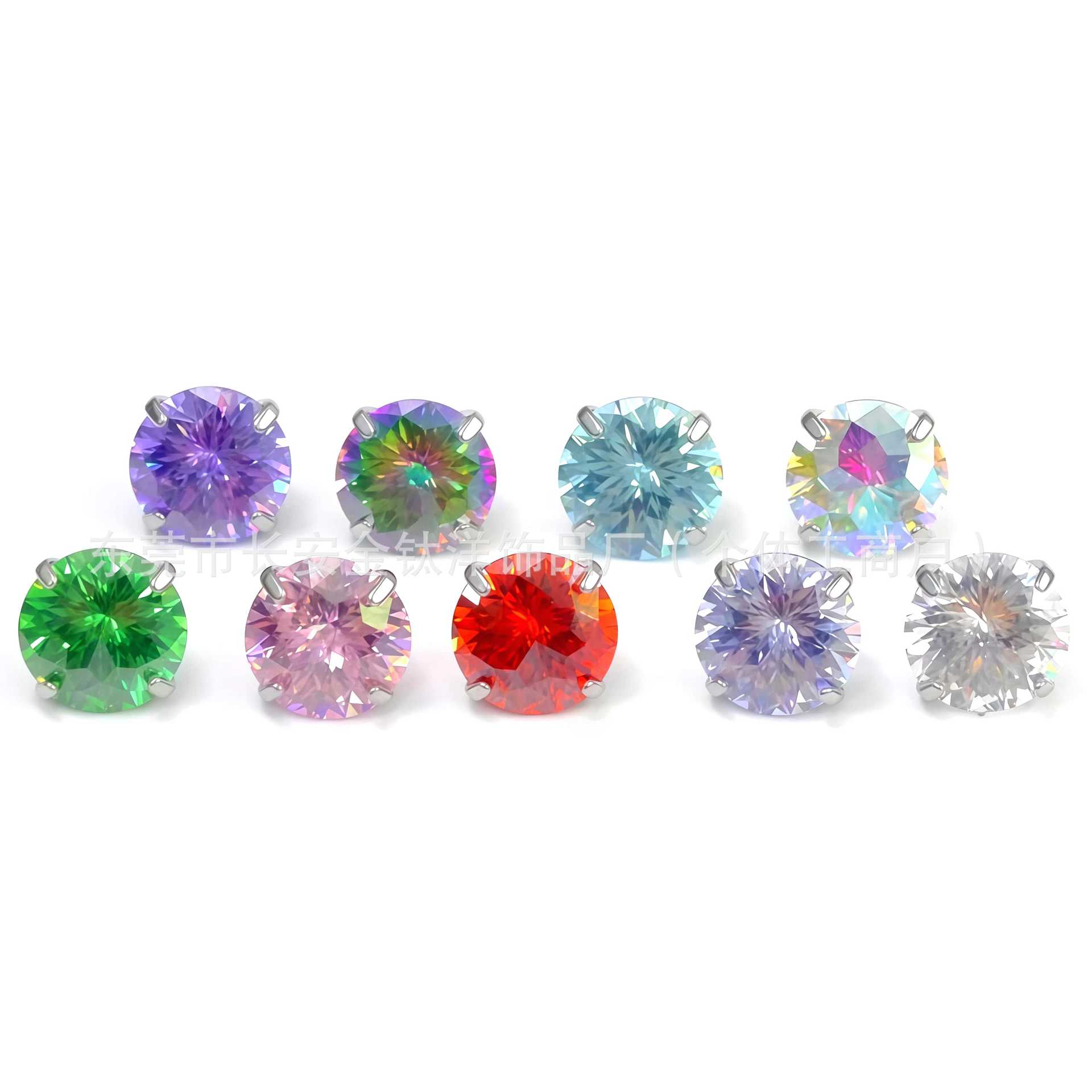 F136 Titanium Round Bottom General Cut Zircon Lip Labret Stud Nose Nail Ear Bone Nail G23 Titanium Alloy Body Piercing Jewelry 6mm detail image 8