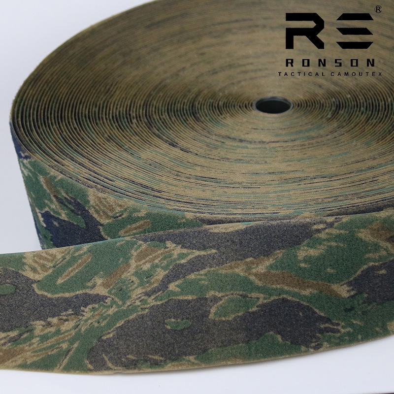 戎盛 绿虎纹迷彩魔术贴毛面衣服用粘贴条衣袖口粘带战术背心辅料