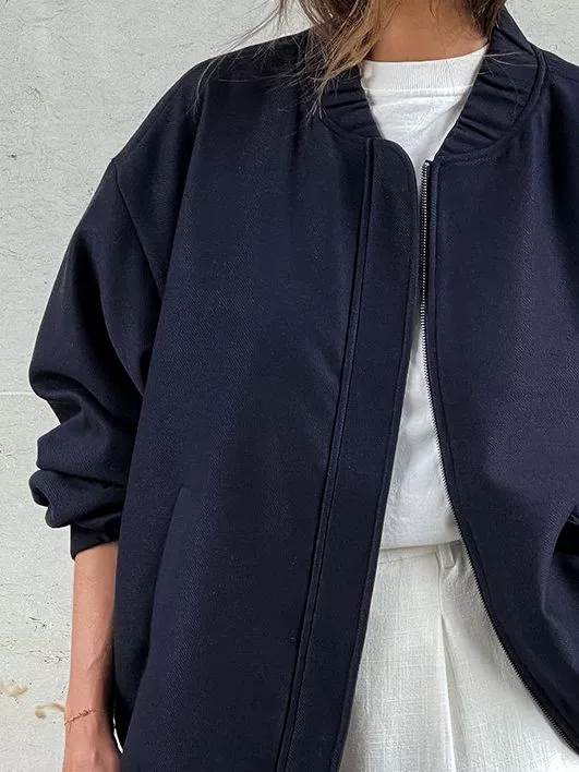 Пиджак-бейсбол oversize, европейский стиль, стиль trench, вариант 100% хлопок, размеры S–L