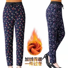 冬季厚款中老年驼绒女棉裤加绒加厚妈妈高腰大码打底保暖防寒外穿