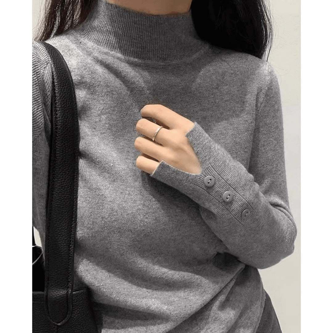 Трансграничный полувысокий воротник тонкая рубашка с длинными рукавами футболка женская 2024 осень и зима новая мода тонкая внутренняя рубашка i