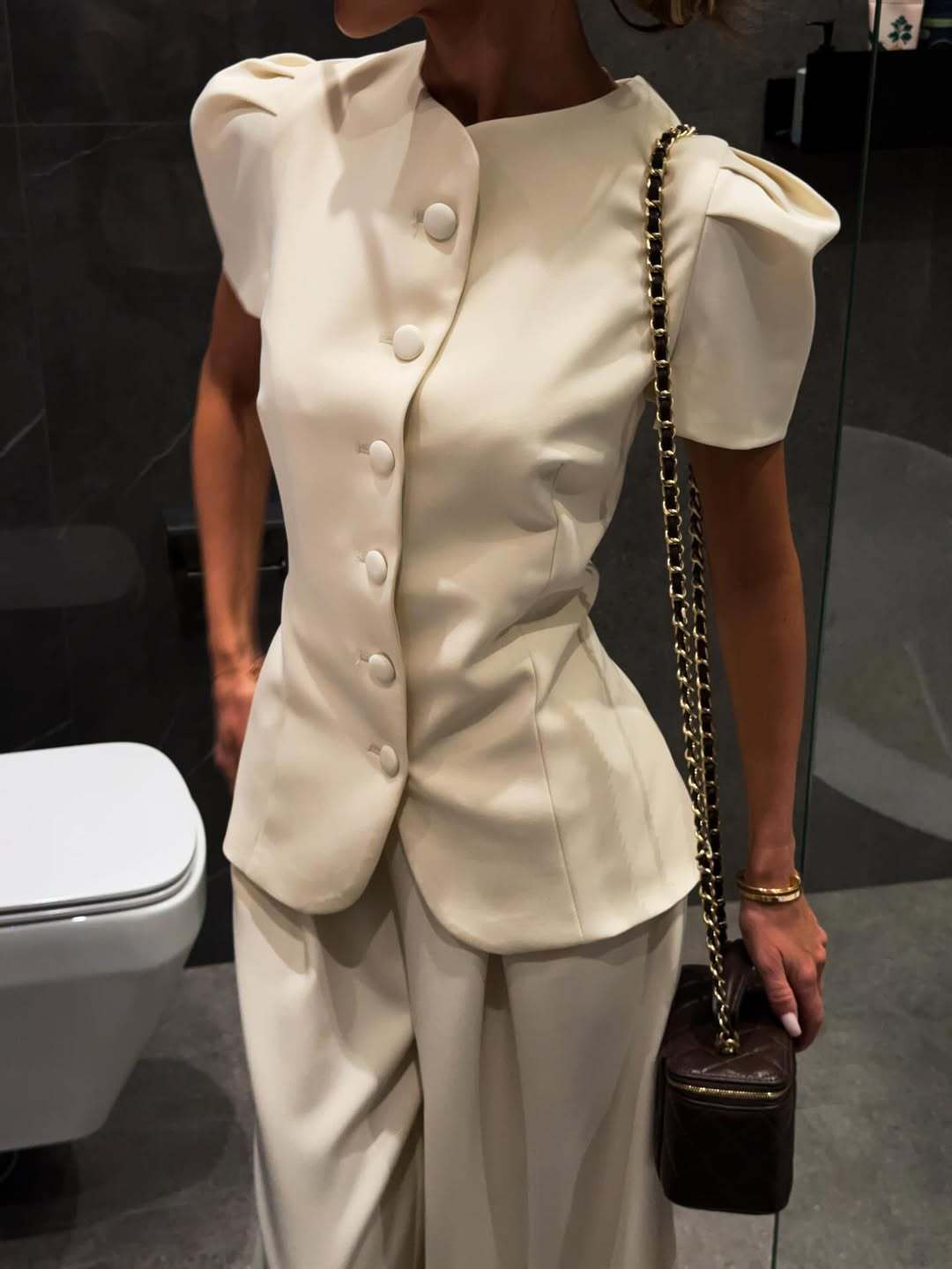 Elegant Women's Two-Piece Set: Blazer Style Jacket With High-Waisted Wide-Leg Trousers, Trendy Suit Outfit_ecoleips.com