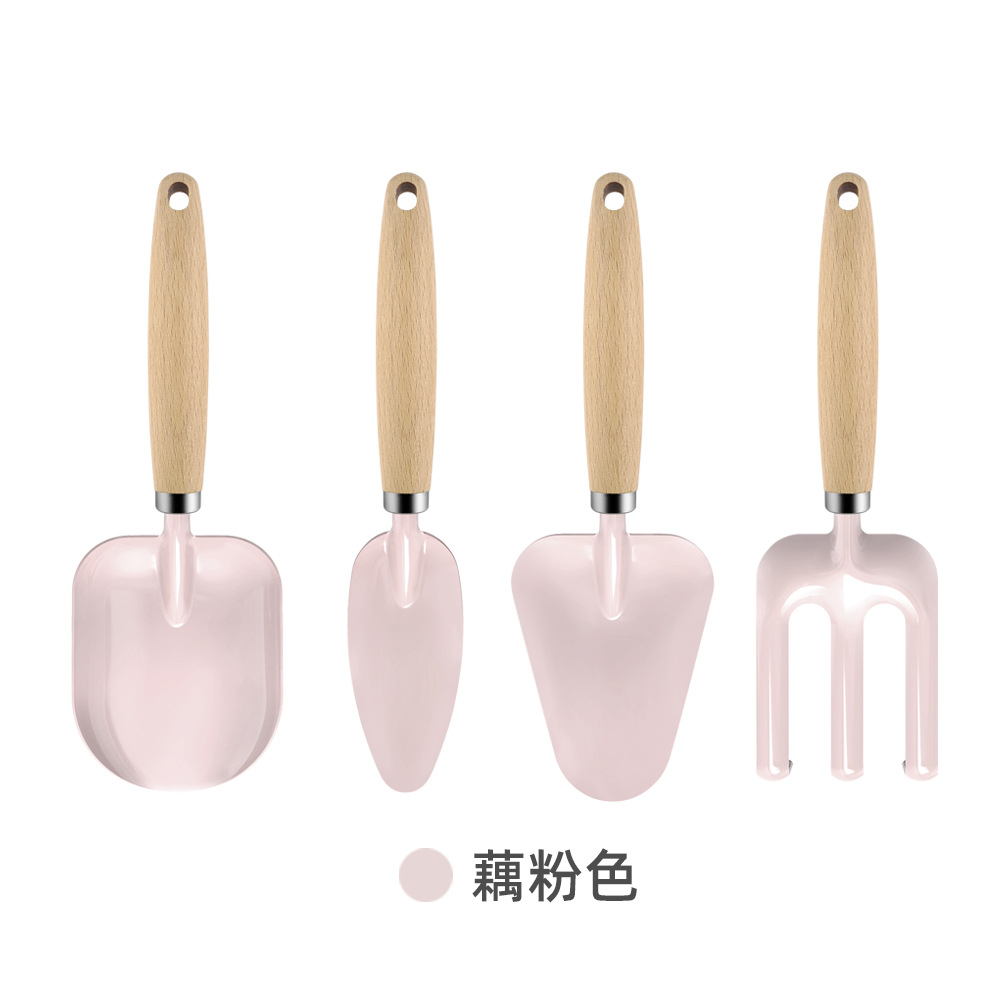 4点セットA-木製ハンドル-ピンク