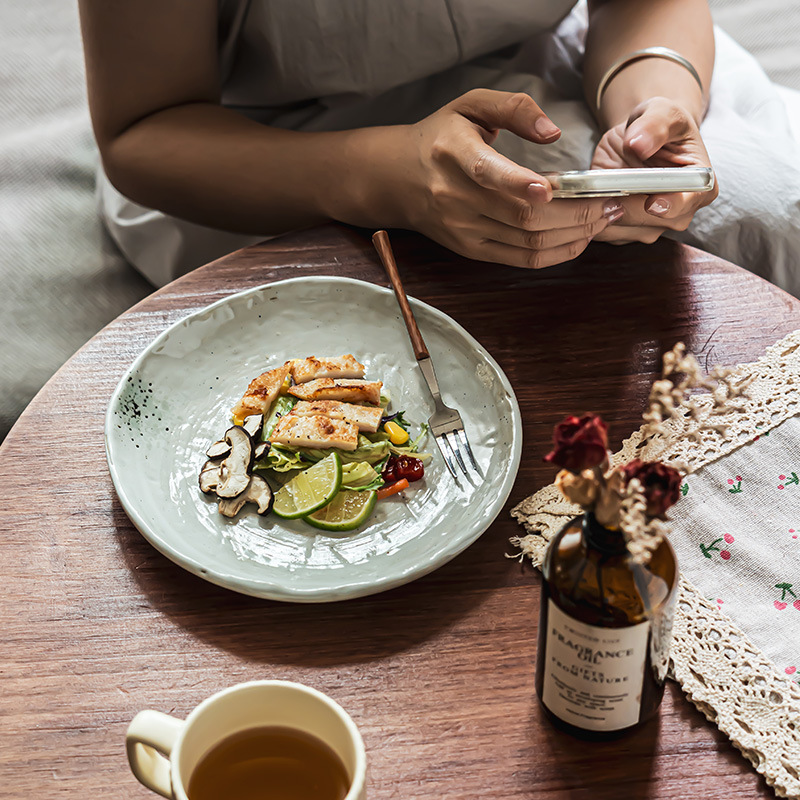 [Platos de cerámica de viento tranquilo] platos caseros, platos de sabor, platos de arroz retro, platos de platos de platos de platos de ensalada de platos de comida occidental