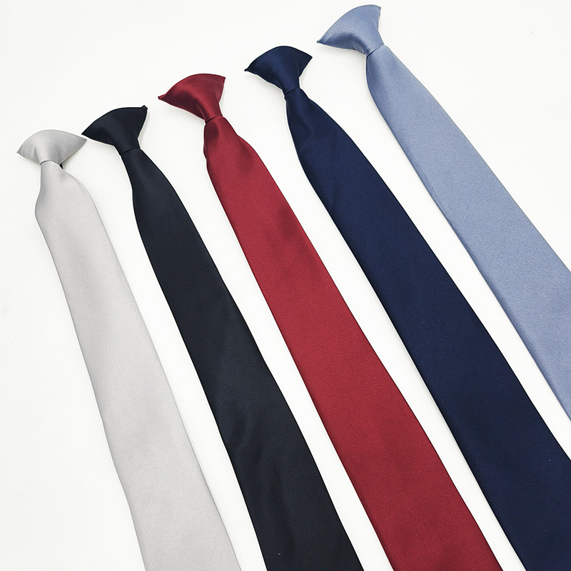 Botón negro de color sólido al contado del fabricante, sin nudos, traje formal transfronterizo europeo y americano, corbata de hombre, hebilla de avión