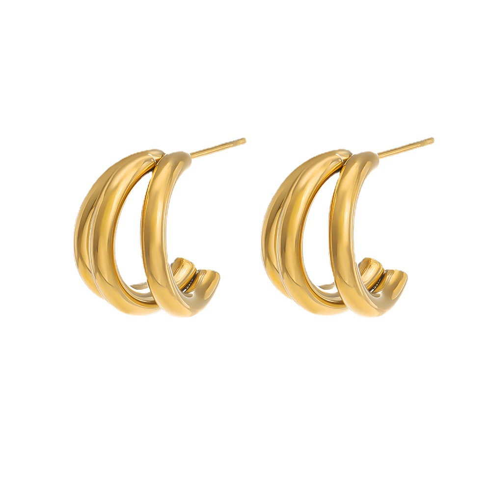 Серьги, товары Южной Кореи, ювелирная нержавеющая сталь, стиль Chanel, стиль высокого качества, (跨境贸易)