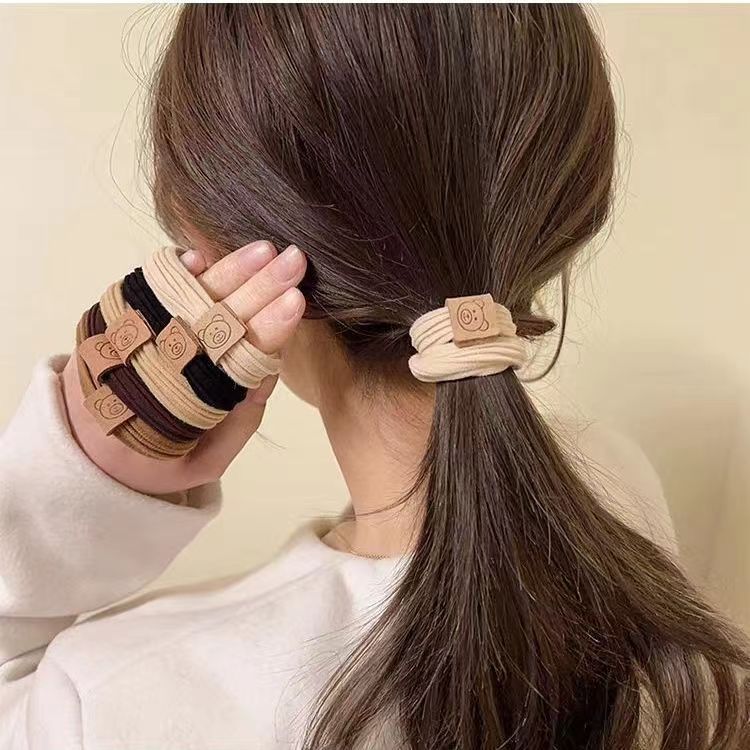 Oso banda para el cabello alta Cola de Caballo banda de goma cuerda para el cabello femenino popular alto elástico grueso durable cuerda para el cabello accesorios para el cabello