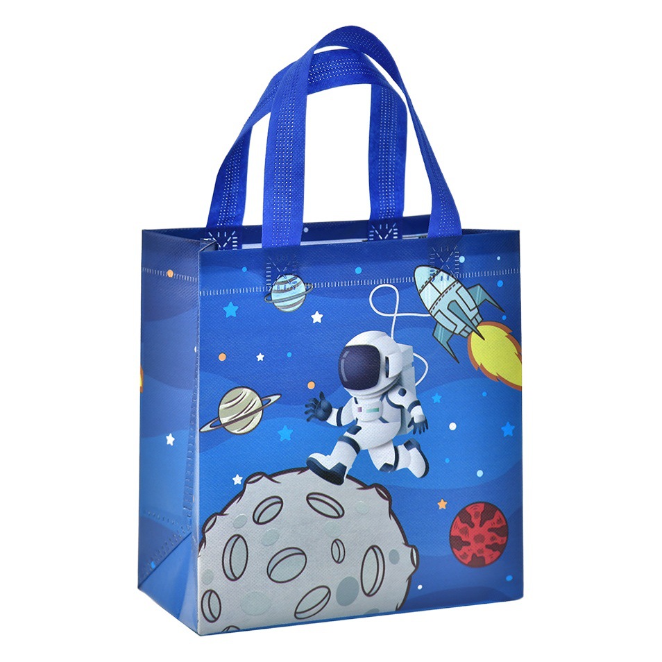 Bolso no tejido de astronauta de dibujos animados transfronterizo bolso de regalo de astronauta portátil bolso de regalo de niños lindos al por mayor