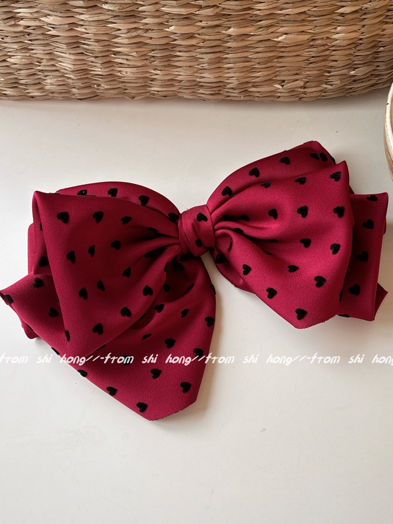 38g Weight Hair Clip Hair Accessories Type 1 Piece Quantity Daily Occasion Cloth Material Heart Shape, Bow Knot Pattern All Seasons Season Women's Gender IG Style, Sweet Style IG Style Sweet Women's Heart Shape Bow Knot Cloth Hair Clip 12