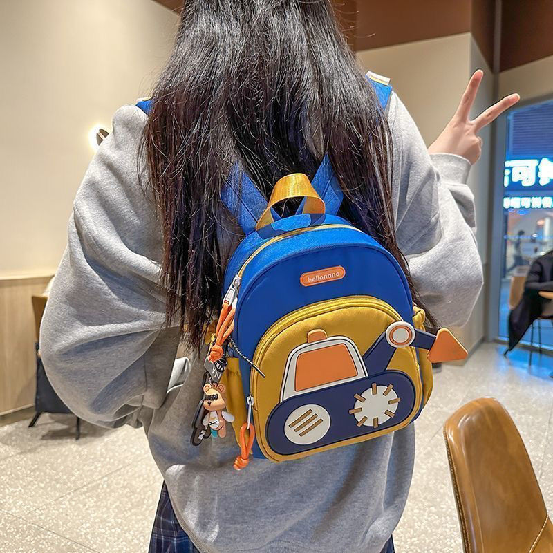 幼稚園スクールバッグ赤ちゃん男の子かわいいバックパック新しい超軽量バックパック子供の掘削機少女漫画|undefined
