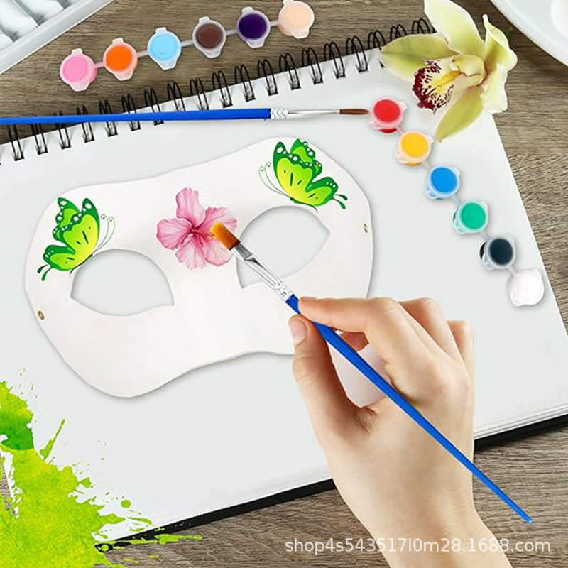 Venta directa de fábrica Amazon venta caliente bricolaje pintado a mano embrión blanco máscara de pulpa Halloween carnaval noche mascarada