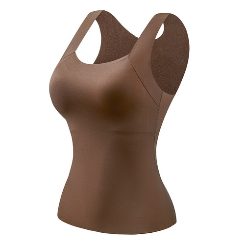 New Fall/Winter Collection: Cloud-Like, Seamless, Moisturizing Base Layer with a Bare-Skin Feel—Women's Warm-Keeping Vest Featuring Fixed Cups for Flawless Undergarments to Wear Underneath in Autumn