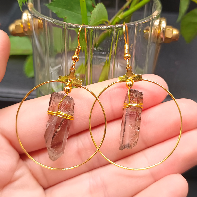 Fashion Circle Crystal Patchwork Chandelier Earrings 1 Pair