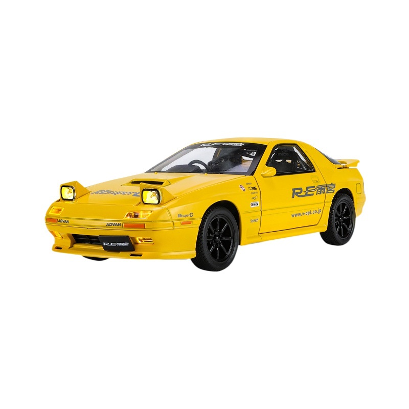 Coche de Juguete Mazda RX7 de Aleación a Escala 1:24 con Sonido y Luz, para Niños, Regalo de Tienda 4S, Promoción de Comercio Electrónico Transfronterizo