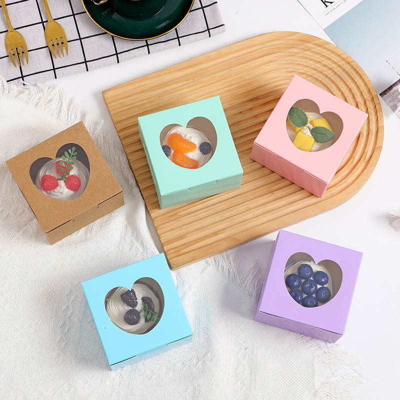 蛋糕盒定制平安果包装盒透明开窗马芬盒马卡龙甜品蛋挞西点打包盒