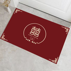New Chinese Style Crystal Velvet Mat for Marriage Celebration, Waterproof and Non-Slip Home Entrance Mat, for Wedding Reception and Foot Mat, Can Be Sent on behalf