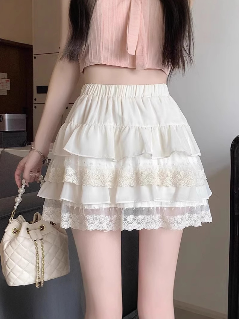 White lace mini-skirt