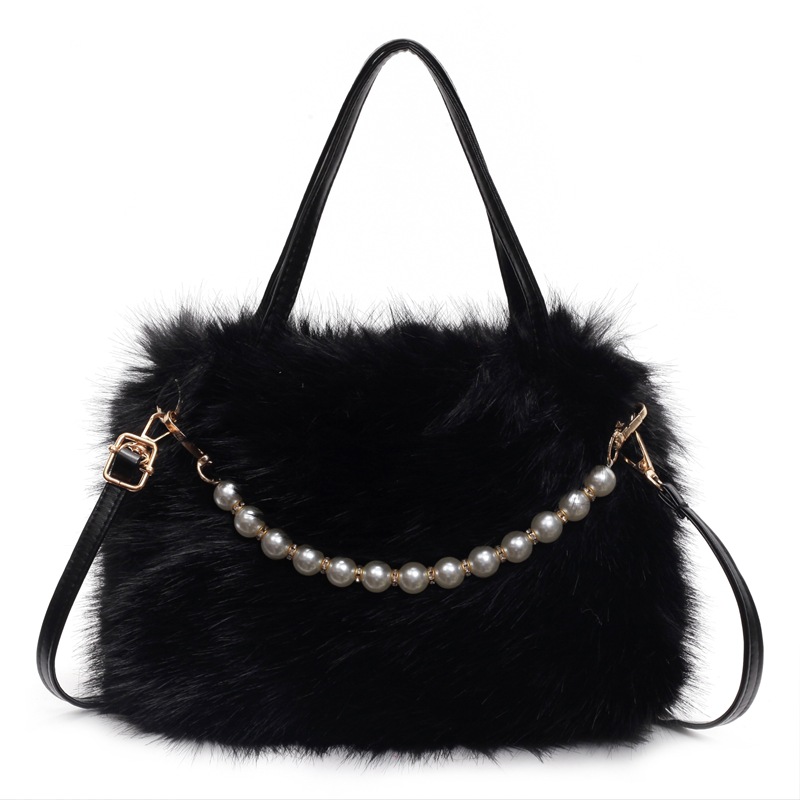 Bolso de mano peludo 2024 nueva moda bolso cuadrado de lana de perla texturizado bolso de mujer