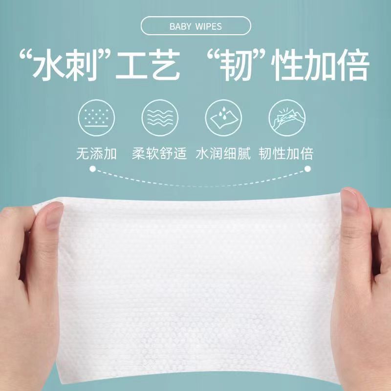 Toallitas de mano para bebés engrosadas mejoradas 80 toallitas de limpieza para niños de bombeo toallitas para bebés húmedas y secas de doble uso entrega al por mayor