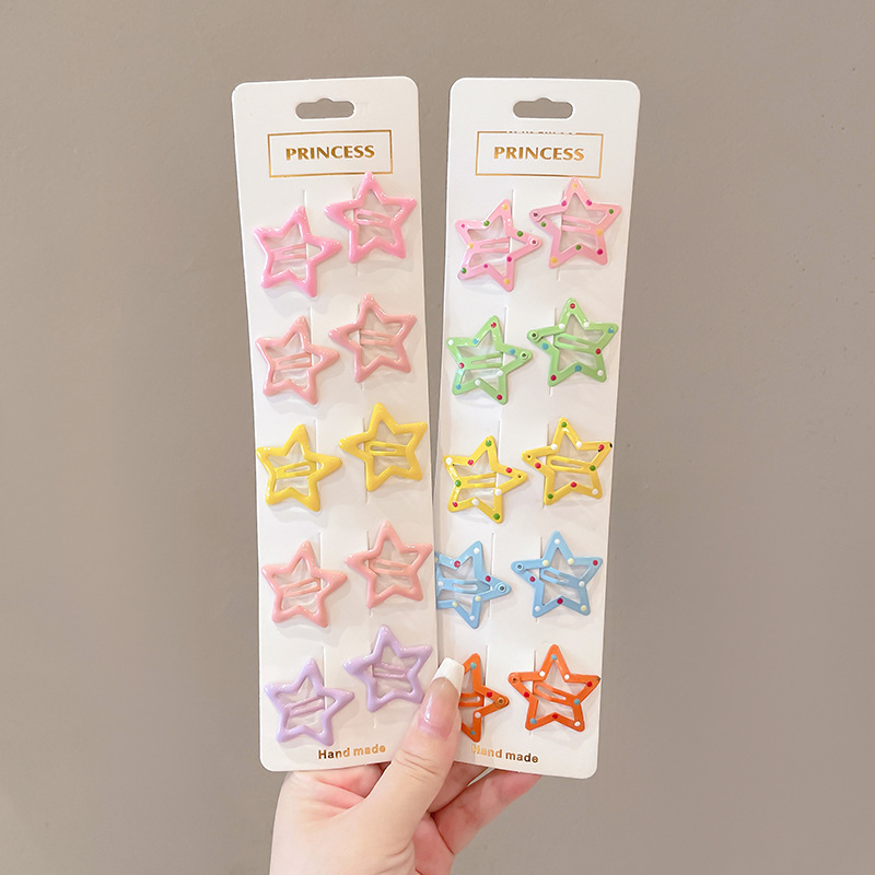 Linda estrella y2g horquilla hembra clip lateral flequillo BB clip horquilla para niños dopamina clip de color tocado