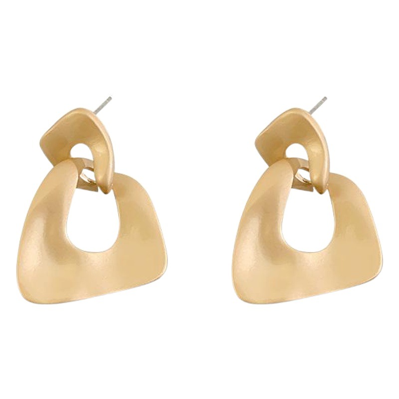 Pendientes de diseño de aguja de plata, aretes geométricos circulares irregulares para mujer, aretes de estilo minimalista retro de nicho exagerado.
