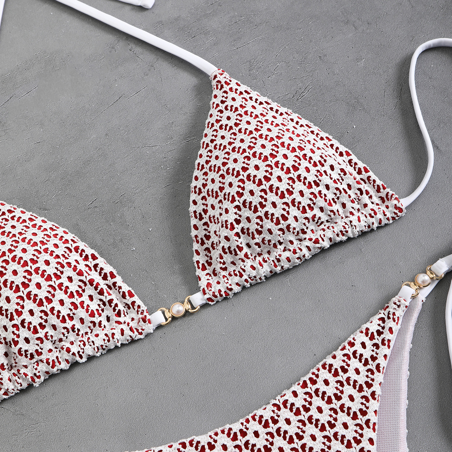 Women's Sexy Halter Tie-Front Bikini Set High-Cut Bottom Two Piece Swimsuit For Vacation_ecoleips.com