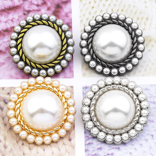 Metal buttons, pearl buttons, cashmere coat, trench coat, suit, tuxedo, women's small Shangri-La style, gold high-end upper clothing accessories
