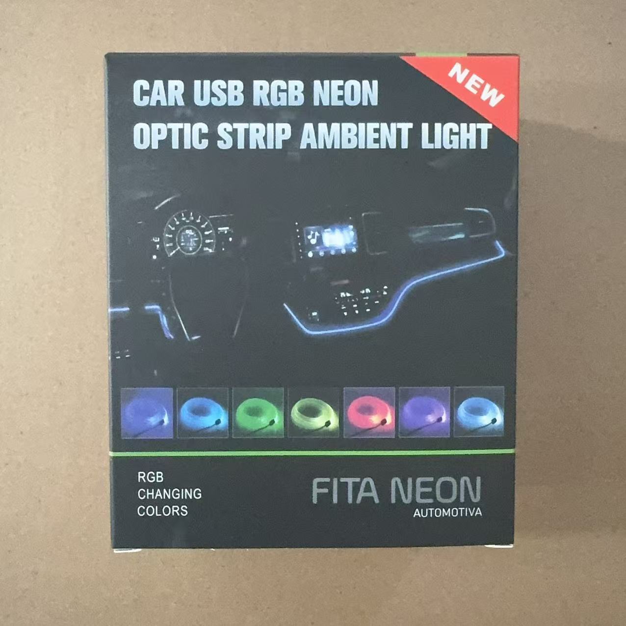 Source Factory Car Fiber Optic Ambient Light Rgb Multi-Color Sound-Controlled Universal Model Large Quantity, Favorable Price, Supports Customization