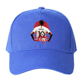 跨境一件代发足球明星印花五片仿毛晴遮阳鸭舌帽男女可调节棒球帽