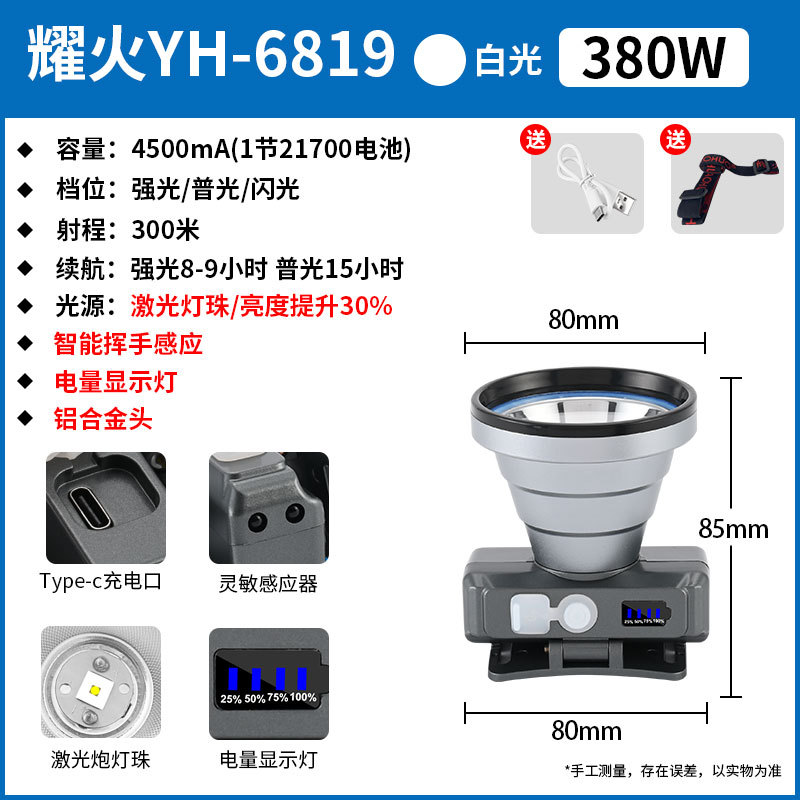 Wave sensor yh-6819/380w/all-aluminum head/battery light