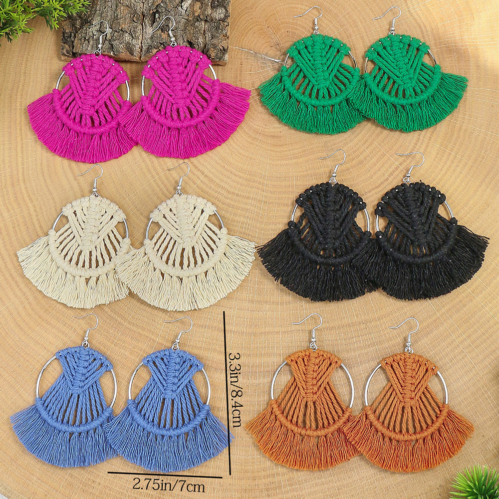 Wholesale Jewelry Basic Classic Style Geometric Alloy Tassel Earrings display picture 1